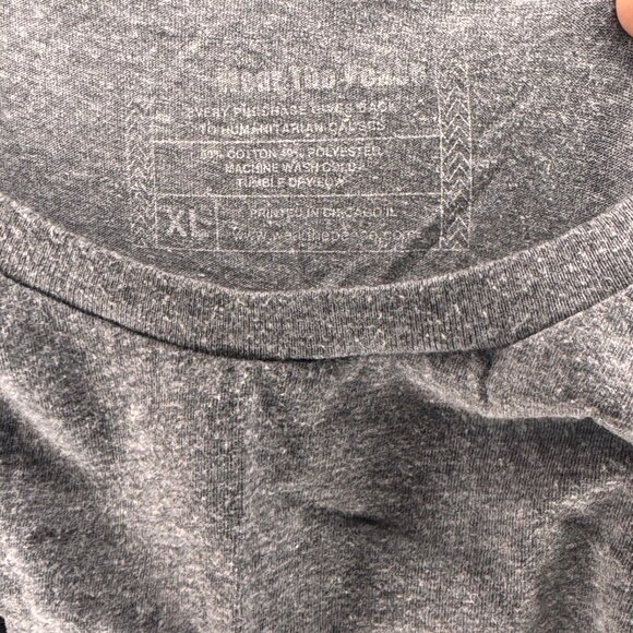 Men's Medium Grey T-shirt w/ HUMAN in Varying Shades of Brown & Cream, XL - Picture 3 of 3